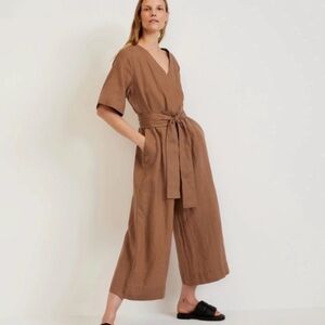 Everlane brown linen jumpsuit Size 14